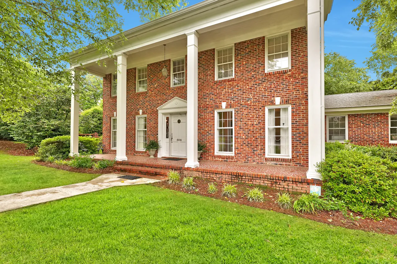 Classic Southern colonial home with white columns